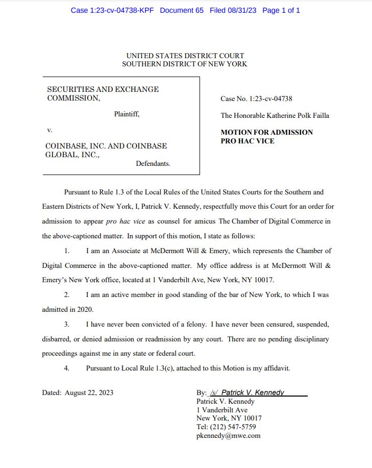 SEC vs. Coinbase: New lawyer Patrick Kennedy joins fight