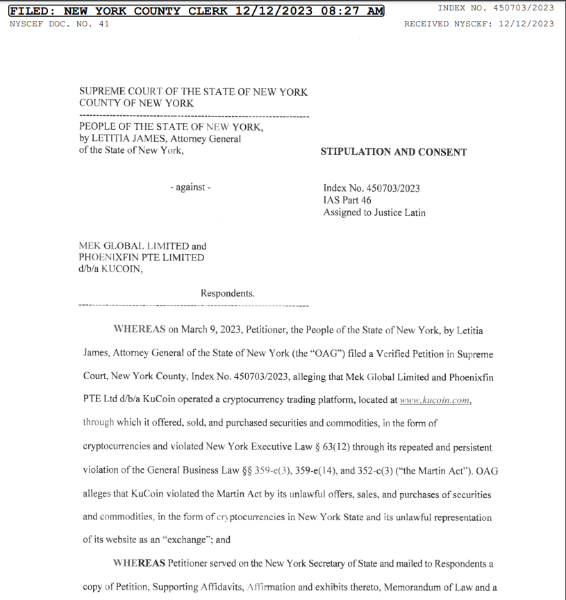 KuCoin agrees to ban New York residents and pay $22 million settlement