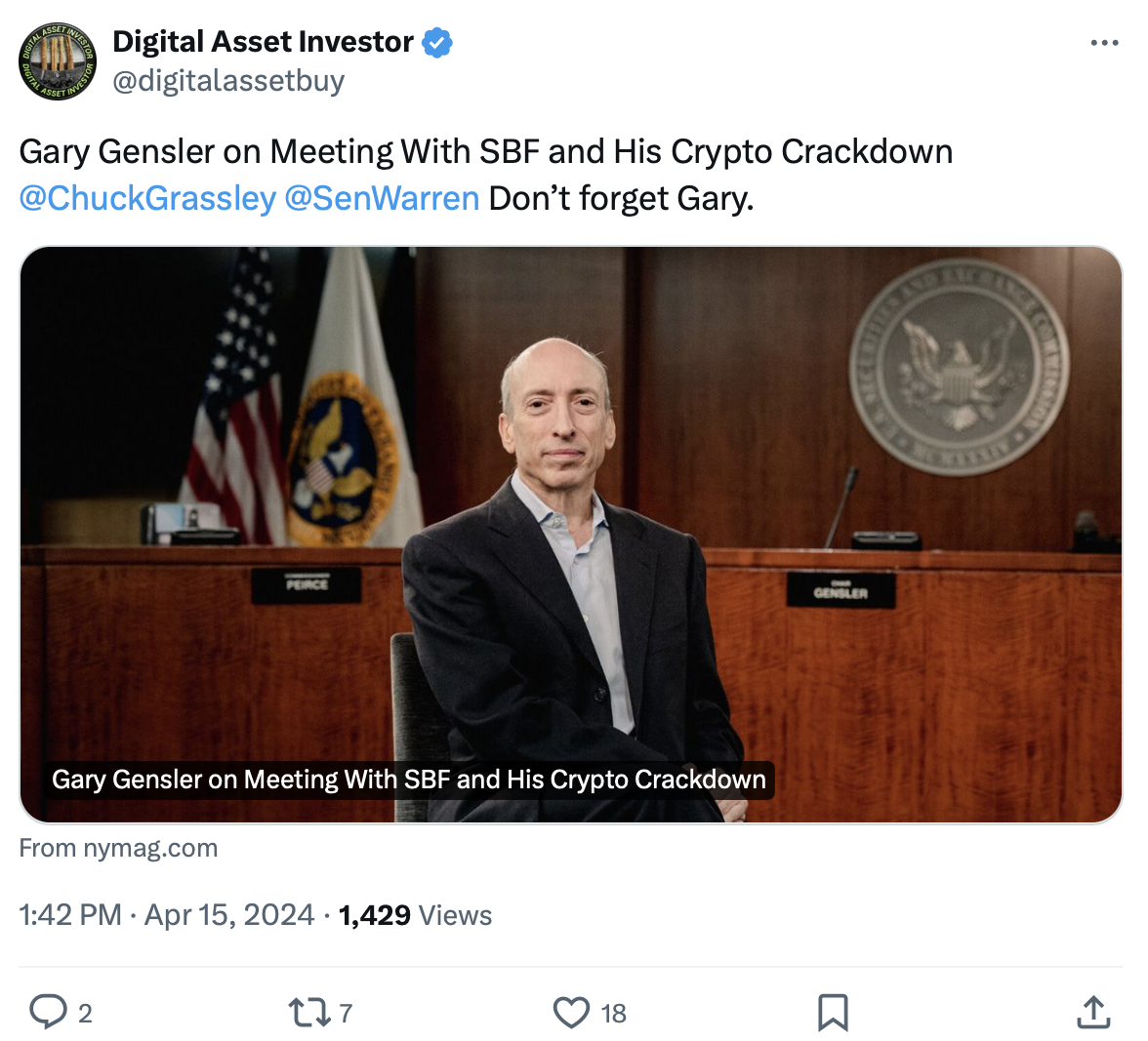 Senators Warren, Grassley want details on CFTC’s communications with FTX