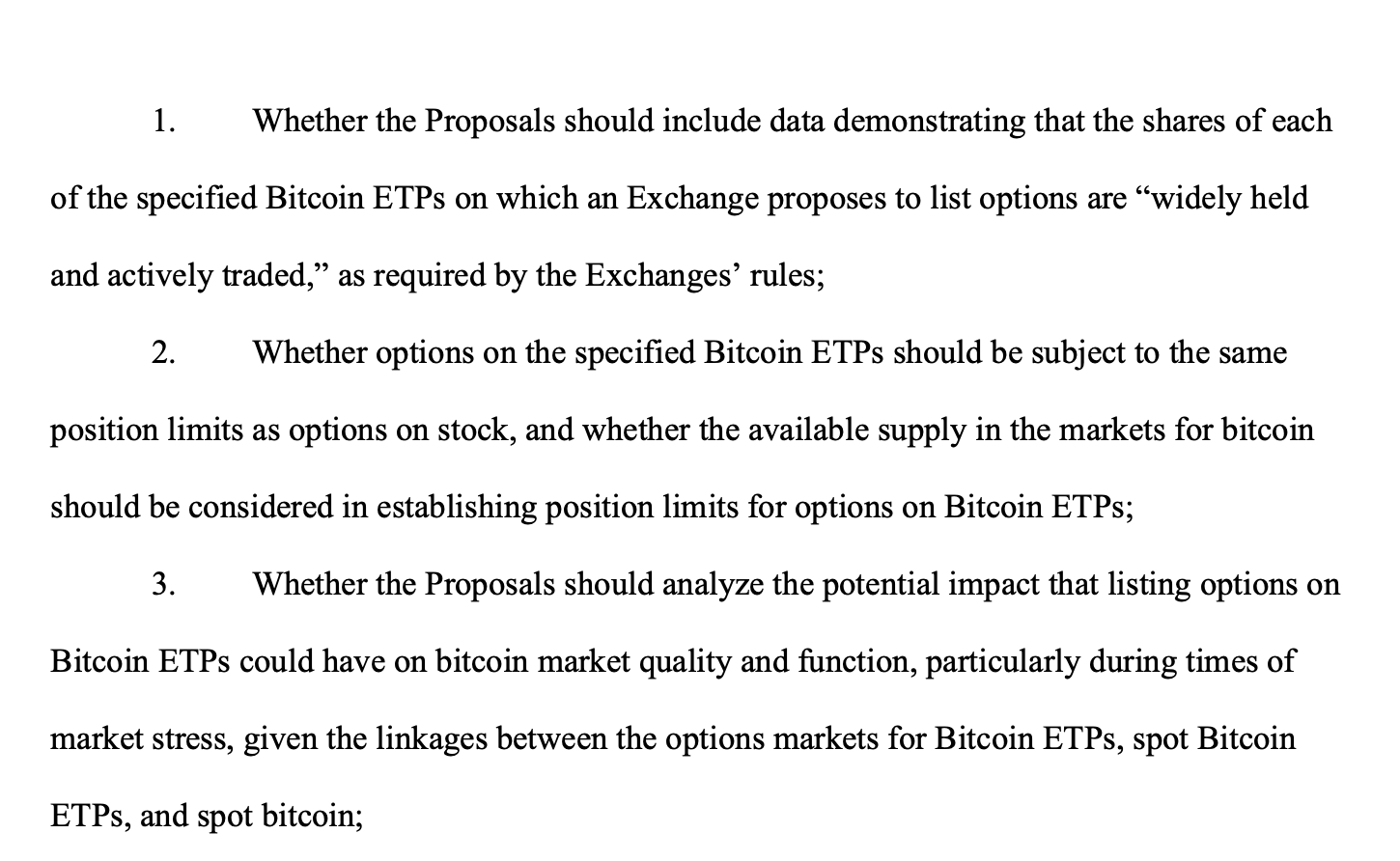 SEC reviews new rules for Bitcoin options trading