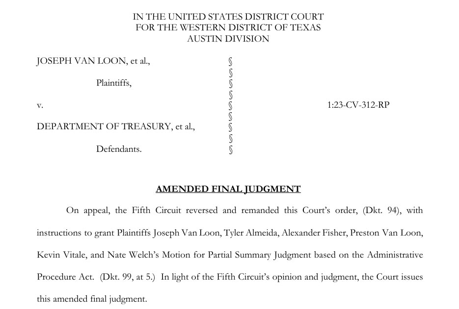 US Treasury’s OFAC can’t restore Tornado Cash sanctions, judge rules